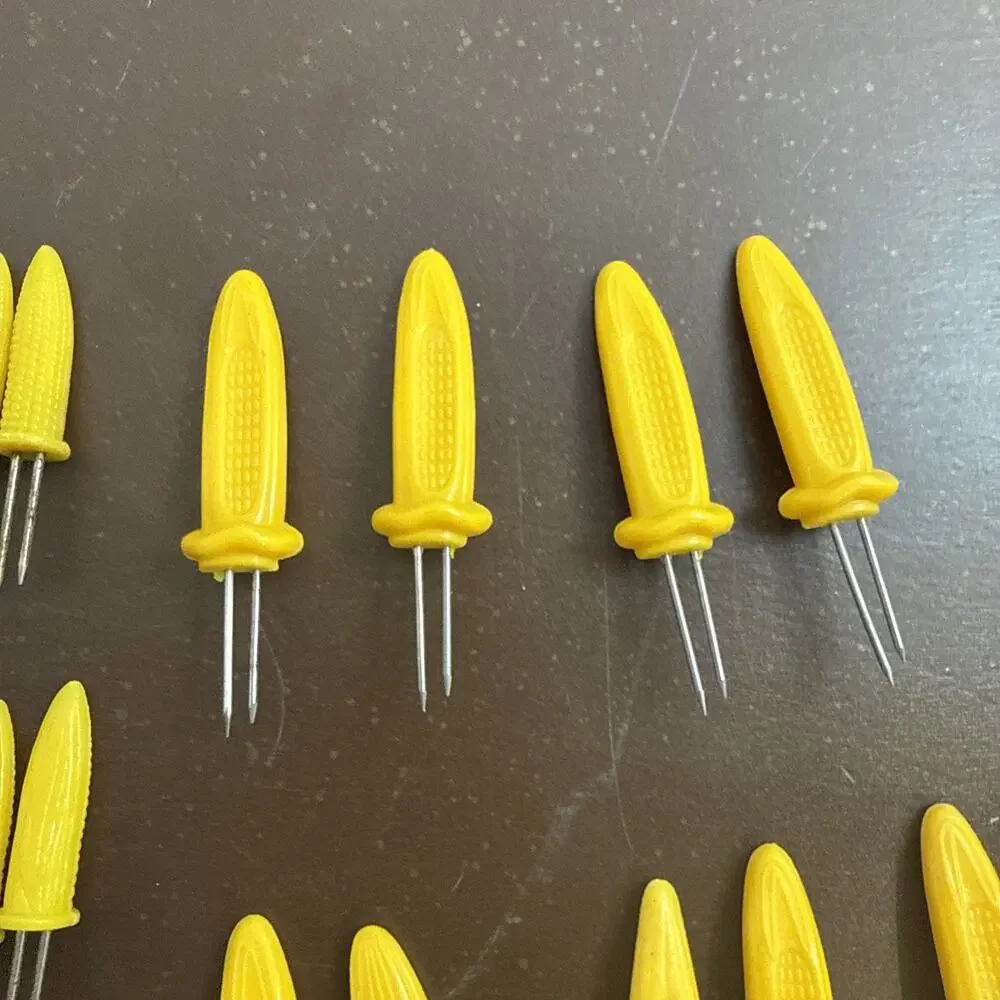 Lot Of 19 Vintage Corn On The Cob Holders Skewers Yellow